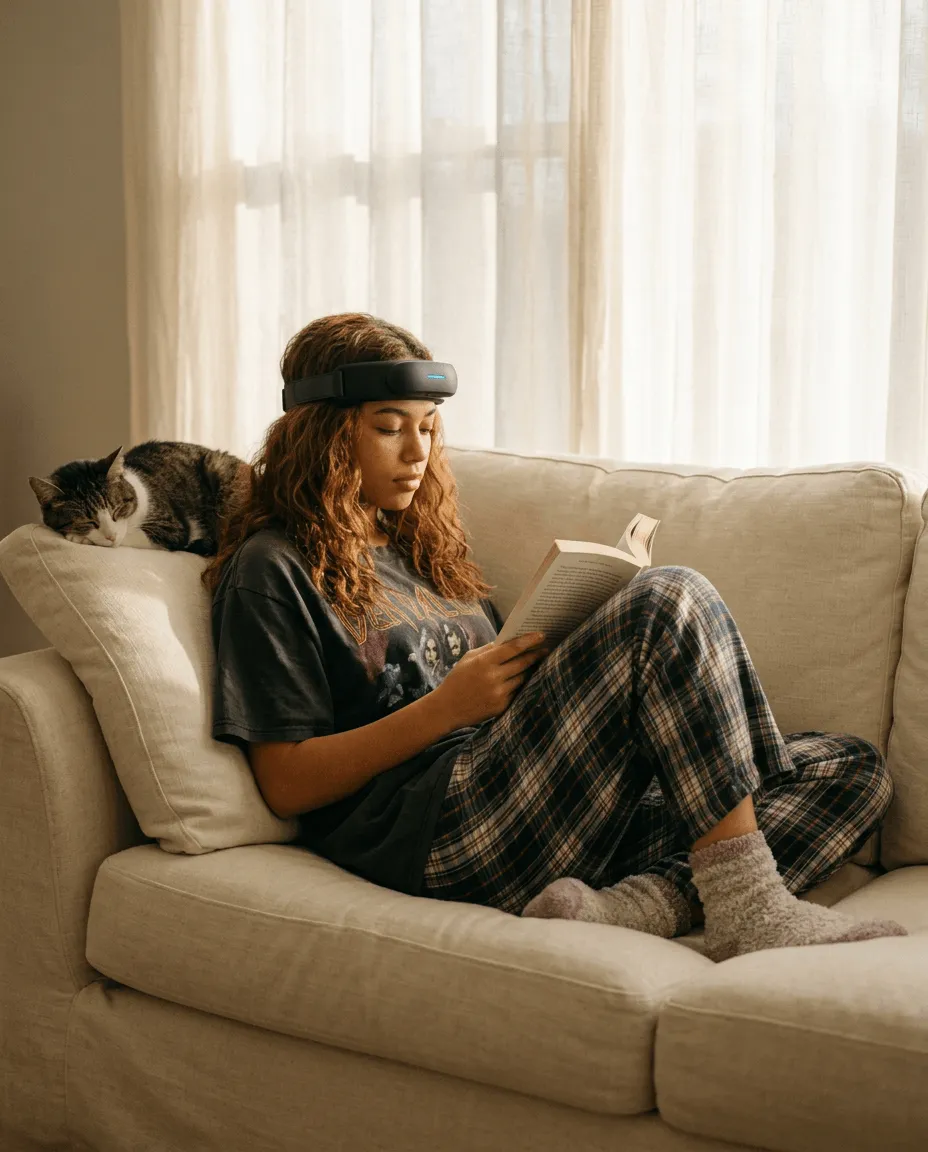 Person wearing Orbit during leisure and downtime