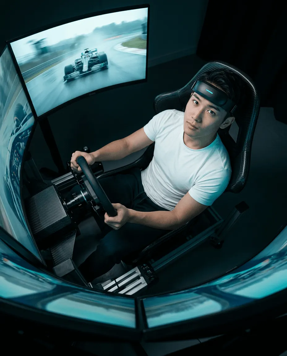 Racer wearing Orbit before a high-performance event